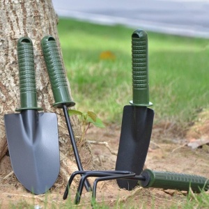 Set 4 unelte de gradina, dimensiuni reduse, din metal, cu maner anti-alunecare, usor de depozitat, negru - Img 3