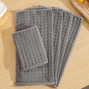 Set 5 lavete de bucatarie, din microfibra super fina, dimensiuni 30 x 30 cm, cu putere ridicata de absorbtie, gri - Img 4