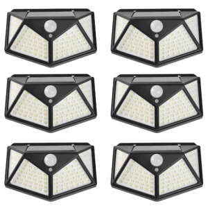 Set 6 lampi cu incarcare solara FOXMAG24, senzor miscare, 3 trepte de iluminare, 100 LED - Img 1