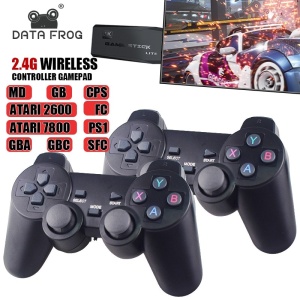 Set Consola gaming 4K retro 2x controller wireless dual 2,4G, stick jocuri video plug-and-play, HDMI, USB - Img 3