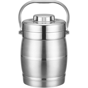 Termos alimentar, pentru lichide si solide, cu 2 straturi, capacitate 2L, din inox, cu capac etans, argintiu - Img 1