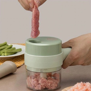 Tocator 4 in 1 pentru alimente, ideal pentru taiere carne, legume, fructe, electric, verde - Img 3