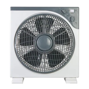 Ventilator box, cu grila rotativa, cu 3 trepte de viteza, timer reglabil incorporat, alb/gri - Img 1