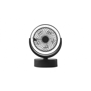 Ventilator inteligent, portabil, pentru camping, cu incarcare USB, cu lumina LED puternica, negru - Img 1