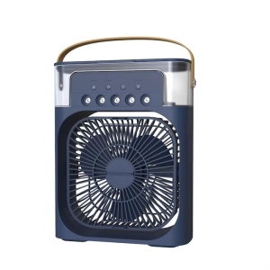 Ventilator portabil, cu rezervor de apa de 600 ml, cu vapori de apa, ventilatie, umidificator, purificator, albastru - Img 2