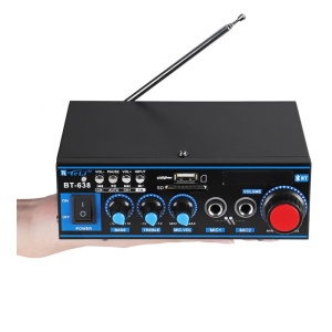Amplificator bluetooth BT-638, 2 x 100 W, 16 Ohm, telecomanda - Img 2