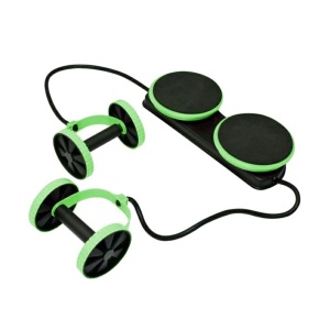 Aparat multifunctional pentru exercitii fitness cardio, modelare musculara, discuri rotative, verde/negru - Img 1