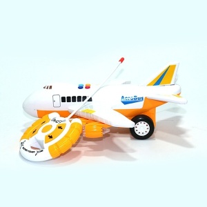 Avion de jucarie, cu telecomanda, sunete si lumini, functioneaza cu baterii, din ABS, alb - Img 1