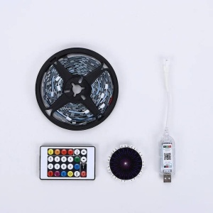 Banda LED, control cu telecomanda sau bluetooth, fireworks, alimentare USB, banda flexibila, music, voice, multicolor - Img 4