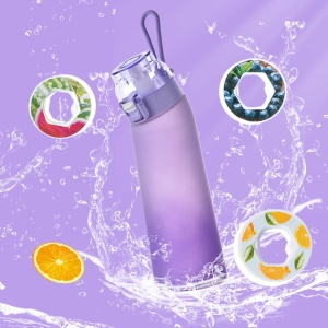 Bidon pentru apa, aromatizat, capacitate 750ml, ideala pentru calatorii, rezistenta la cazaturi, multicolor - Img 4
