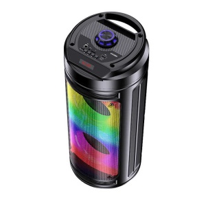 Boxa portabila cu lumini RGB, putere 20W, MP3, USB, bluetooth, TF, slot microfon, karaoke, acumulator, din plastic rezistent, cu 2 difuzoare, negru - Img 2
