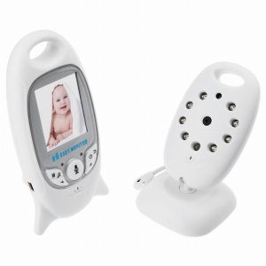 Camera Audio-Video si monitor, pentru supraveghere bebelusi, night vision, Monitorizare Temperatura, Alarma, Cantece de leagan, ecran HD XL 2 Inch, LCD, alb - Img 1