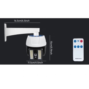 Camera falsa cu senzor de miscare, cu incarcare solara, 66 LED SMD, instalare usoara, alb/negru - Img 3