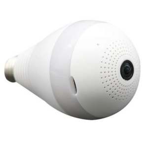 Camera supraveghere panoramica IP wireless bulb 360 grade Fisheye 1080p cu sd card, audio, microfon si alarma - Img 1