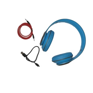 Casti bluetooth cu microfon si radio, P15 albastre - Img 1