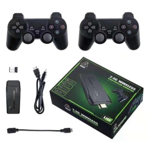 Consola wireless 1Tech SH-G02, 10.000 de jocuri incorporate, doua joystick-uri wireless, 4K, 2,4 GHz, negru - Img 3