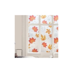 Folie autocolanta pentru geam, model frumze de toamna, dimensiuni 45 X 500 cm, usor de aplicat si intretinut, rosu/transparent - Img 3