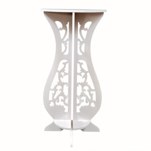 Masuta de cafea, fixa, din MDF, cu elemente decorative, dimensiuni 75 X 36 cm, alb - Img 3