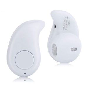 Mini casca Bluetooth MRG 10m invizibila Handsfree Alb A2DP - Img 3