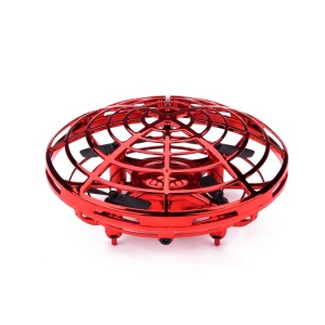 Mini drona OZN disc zburator interactiv, 3 senzori infrarosu, lumina LED, rosu - Img 3