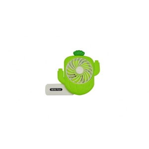Mini ventilator portabil, de mana, cu incarcare USB, forma cactus, verde - Img 3