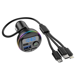 Modulator cu incarcator auto, MP3 player, port USB Fast Charge, Type C, 20W, bluetooth, 3 mufe de incarcare, negru - Img 2