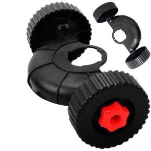 Motocoasa cu roti, trimmer iarba si gard viu, 2 acumulatori Li Ion 21V, tija telescopica, 3 tipuri de taietoare - Img 3
