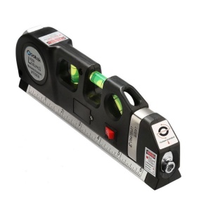 Nivela cu laser FOXMAG24®, Ruleta 2.5m , Rigla 15 cm, Multifunctionala 4in1 Fascicul luminos, Masoara in plan vertical, orizontal si la 45 de grade - Img 1