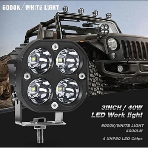 Proiector LED auto, OFFROAD, 40w, dimensiune 3 inci, carcasa din aluminiu turnat, negru - Img 4