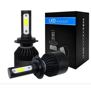 Set 2 Becuri auto cu led H1 ,S2, black edition, Led Headlight,12v 24v,50w 8000lm 6500k - Img 3
