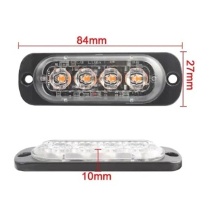 Set 2 Stroboscoape 4 LED-uri, lumini de avertizare galbene pentru Jeep, Off Road, ATV, FOXMAG24 - Img 4