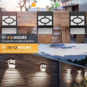 Set 4 lampi solare, pentru gradina si tersara, fixare prin agatare, din ABS, lumina LED, cu panou siliciu policristalin, negru - Img 3
