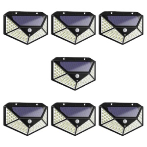 Set 7 lampi cu incarcare solara FOXMAG24, senzor miscare, 3 trepte de iluminare, 100 LED - Img 1