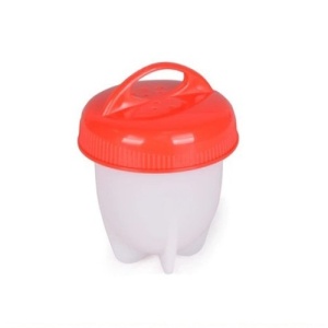 Set FOXMAG24 format din 6 recipiente din silicon pentru fiert oua, practic, alb/rosu - Img 2
