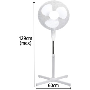 Ventilator cu picior, de podea, cu 3 trepte de viteza, buton ON/OFF, grila de protectie, suport anti-alunecare, gri - Img 2