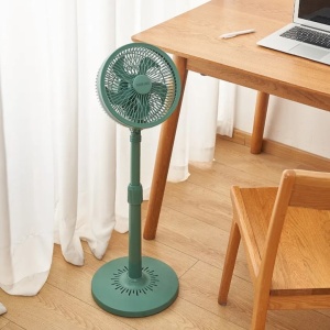 Ventilator de camera, vertical, cu picior reglabil super silentios, cu baza rotunda anti-alunecare, cu 3 viteze, putere 25W, verde - Img 3