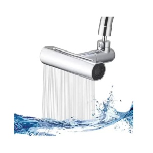 Aerator pentru robinet, 4 moduri de dispersie a apei, rotire 360 grade, brat rotativ, 13x12.5cm, argintiu - Img 4