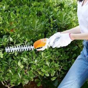 Aparat gradinarit electric, cu functie dubla, pentru tuns iarba sau arbusti, cu doua foarfeci incluse, maner cu inaltime reglabila, gri/portocaliu - Img 4
