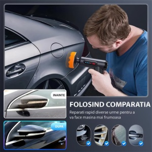 Aparat polish auto, cu dubla actiune, sistem de racire cu aer, 1300 Rpm, port de incarcare USB, gri - Img 3