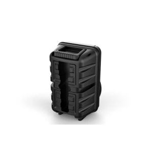 Boxa portabila cu lumini RGB, putere 10-30W, MP3, USB, bluetooth, TF, slot microfon, karaoke, acumulator, negru - Img 4