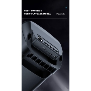 Boxa portabila cu lumini RGB, putere 10W, MP3, USB, bluetooth, TF, slot microfon, karaoke, acumulator, negru - Img 3