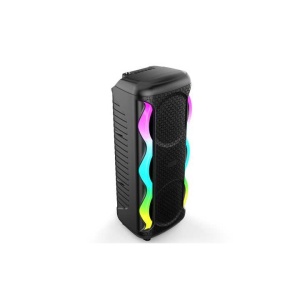Boxa portabila cu lumini RGB, putere 16W, MP3, USB, bluetooth, TF, acumulator, FM, karaoke, negru - Img 2