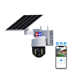 Camera de Supraveghere Solara/ aplicatie mobila V380 PRO – Monitorizare 360°, Impermeabila, Control prin Telefon, Unghi larg, Sirena incorporata, Audio bidirectional, Alarma - Img 1