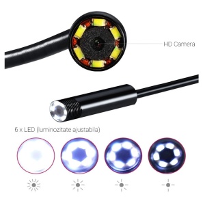 Camera endoscopica pentru telefon, 6 x LED, USB, 10 m - Img 2