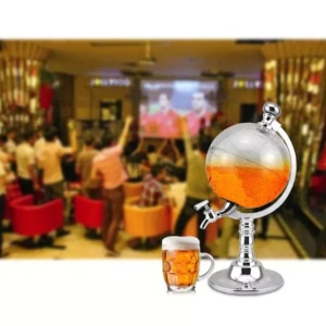 Dozator pentru bauturi FOXMAG24, in forma de Glob Pamantesc, plastic, transparent, 3.5 l - Img 2
