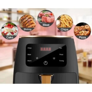 Friteuza cu aer cald, cu afisaj digital, LCD Touch control, putere 2400W, capacitate 6L, cu 6 programe de gatire, negru - Img 3