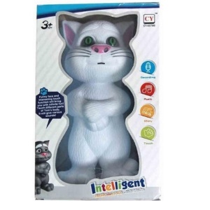 Jucarie interactiva Talking Tom , motanul inteligent , inaltime 25cm , alb LMG - Img 1