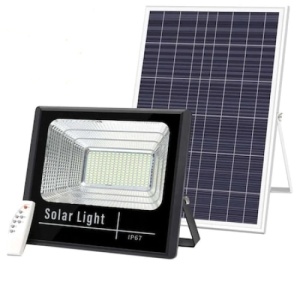 Kit proiector puternic FOXMAG24, LED, 200W rezistent la apa, panou solar mare, telecomanda - Img 1