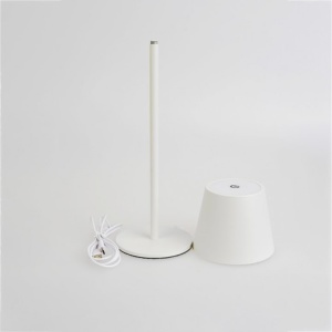 Lampa LED de masa, tocuh control, diametru 11cm, inaltime 36 cm, cu 3 intensitati de lumina, cap detasabil, alb - Img 4