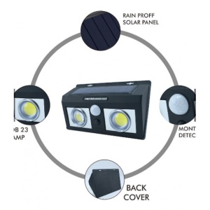 Lampa solara de perete cu 2 LED-uri COB, CL-5066A - Img 4